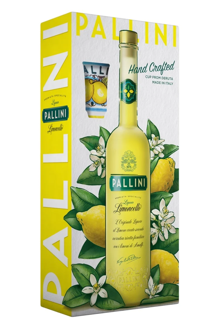 Pallini Limoncello med Håndlavet Keramikkop