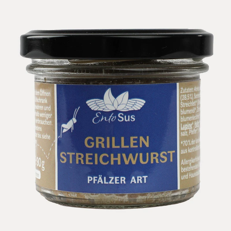 Grillen Streichwurst Pfälzer Art Bio – EntoSus – 170 g / 90 g