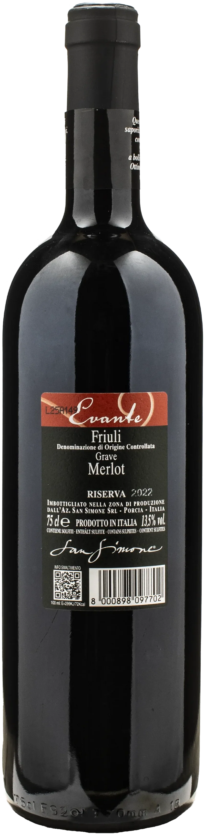 San Simone Merlot Riserva Evante 2022