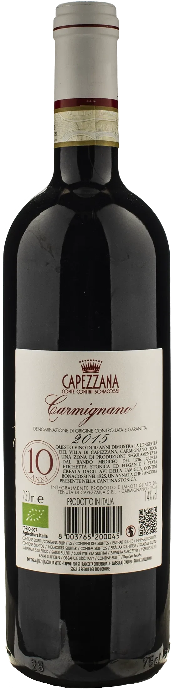Capezzana Carmignano Villa di Capezzana 10 anni 2015