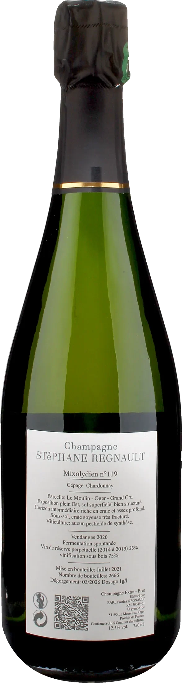 Stephane Regnault Champagne Grand Cru Oger Mixolydien N 119 Extra Brut