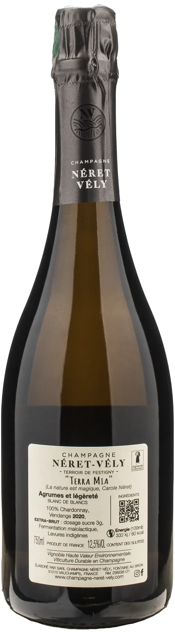 Neret Vely Champagne Blanc de Blancs Extra Brut Terra Mia