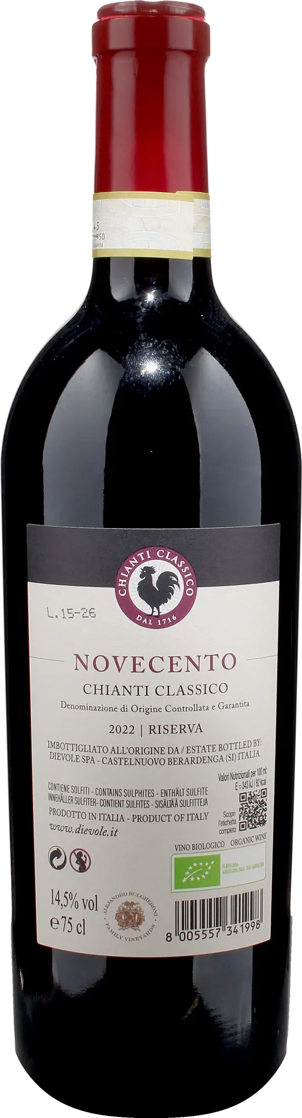 Dievole Chianti Classico Novecento Riserva 2022