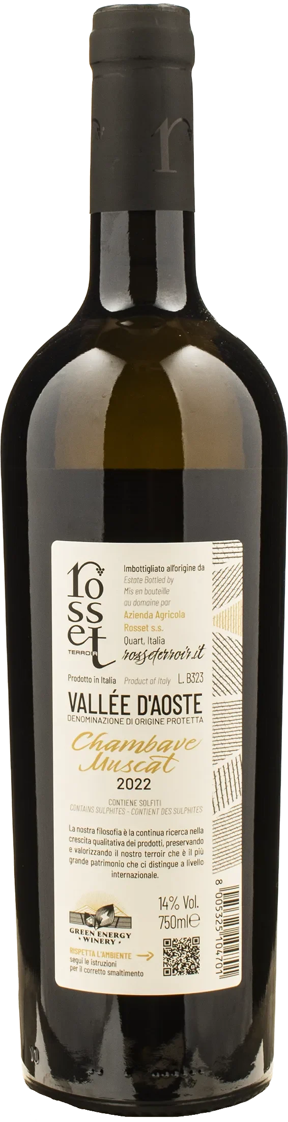 Rosset Terroir Valle d'Aosta Chambave Muscat 2022