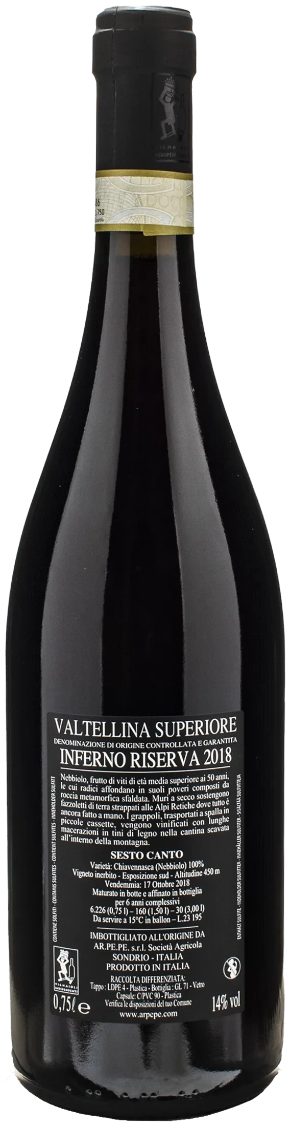 Ar.Pe.Pe Valtellina Superiore Inferno Sesto Canto Riserva 2018