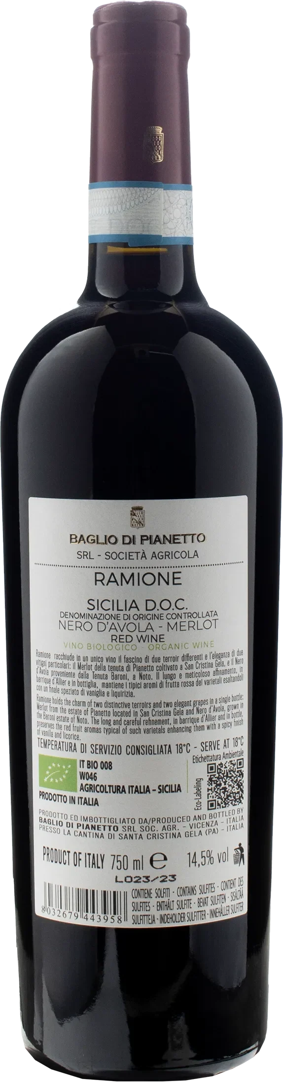 Baglio di Pianetto Nero d'Avola Merlot Ramione 2020