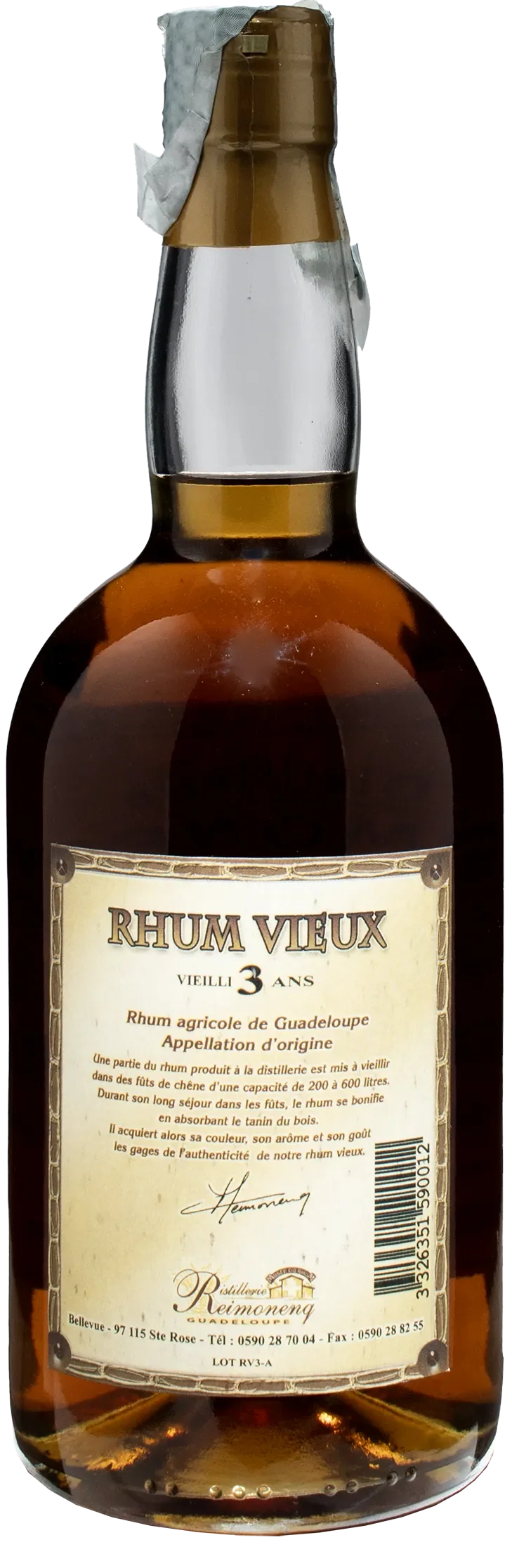 Reimonenq Rhum Agricole Vieux 3 Ans 0.7L