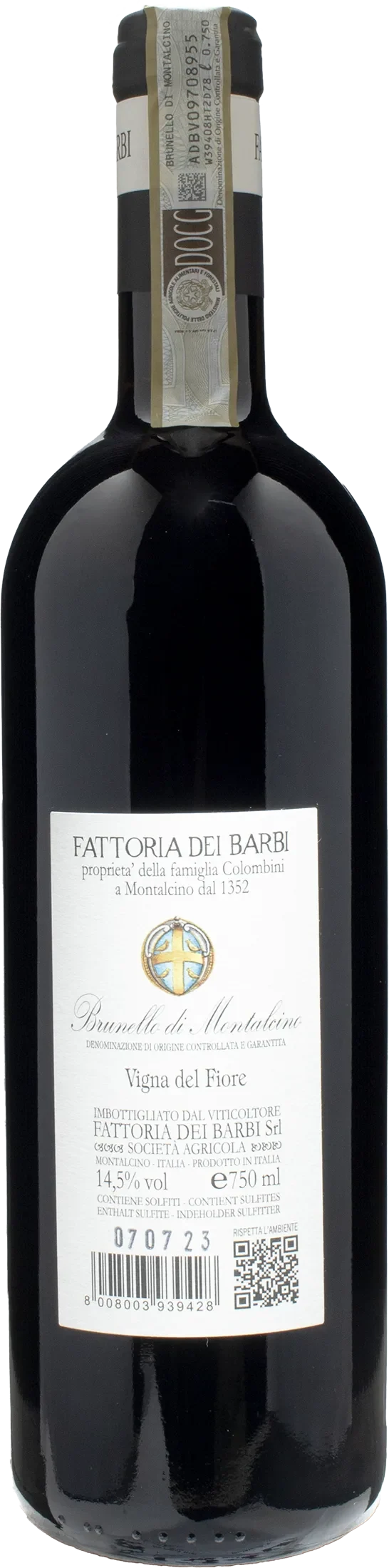 Fattoria dei Barbi Brunello di Montalcino Vigna del Fiore 2019