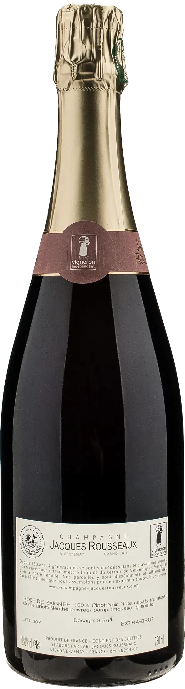 Jacques Rousseaux Champagne Grand Cru Rosè de Saignee Extra Brut