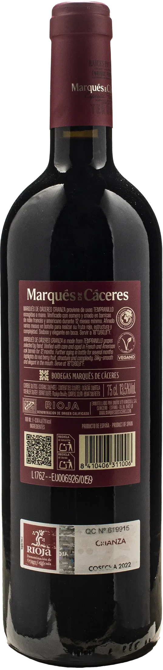 Marques de Caceres Rioja Crianza 2022