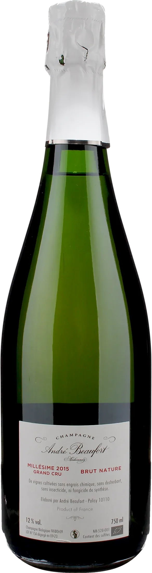 Andre Beaufort Champagne Ambonnay Grand Cru Brut Nature 2015