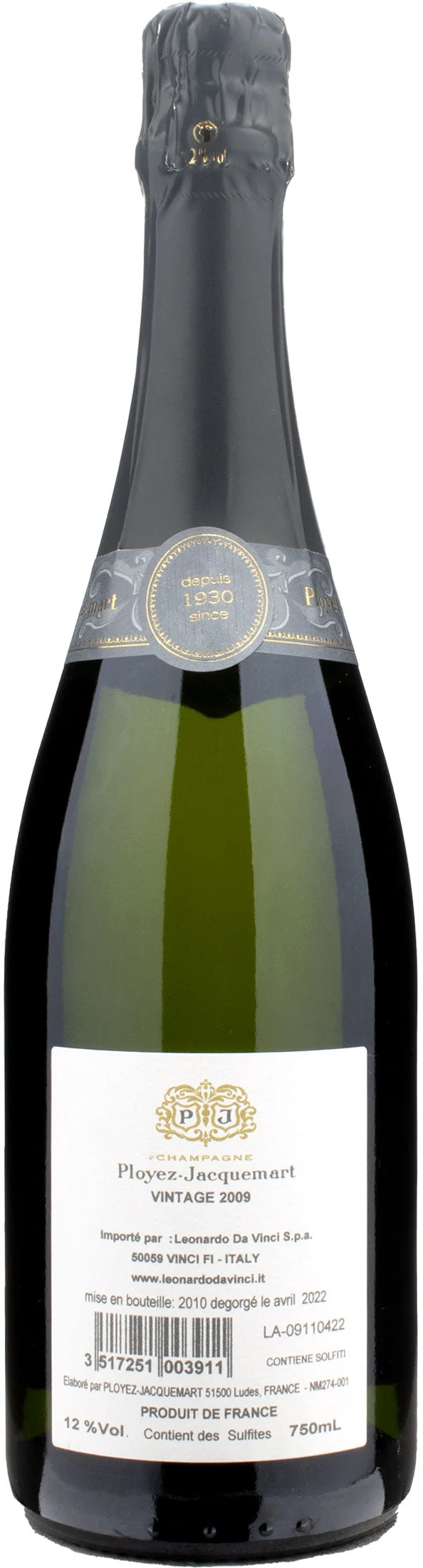 Ployez Jacquemart Champagne Vintage Extra Brut 2009