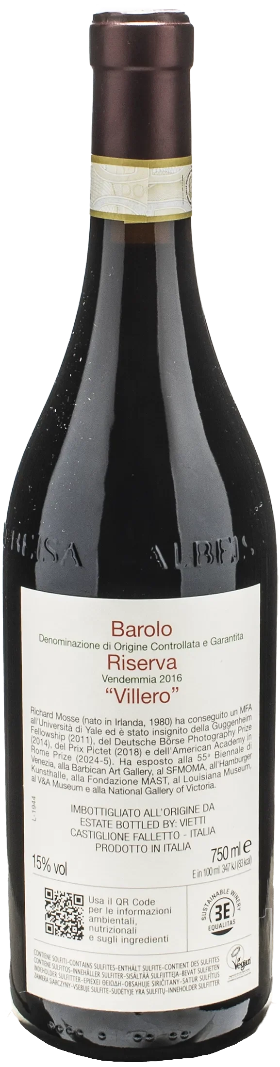 Vietti Barolo Villero Riserva 2016