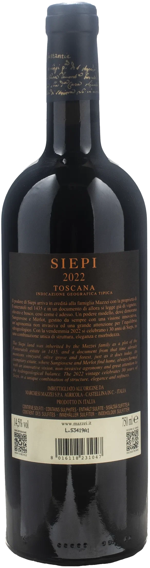 Castello di Fonterutoli Siepi 2022