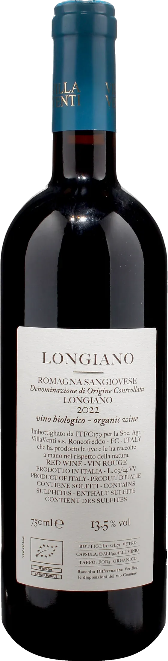 Villa Venti Sangiovese Longiano Particella 10 2022
