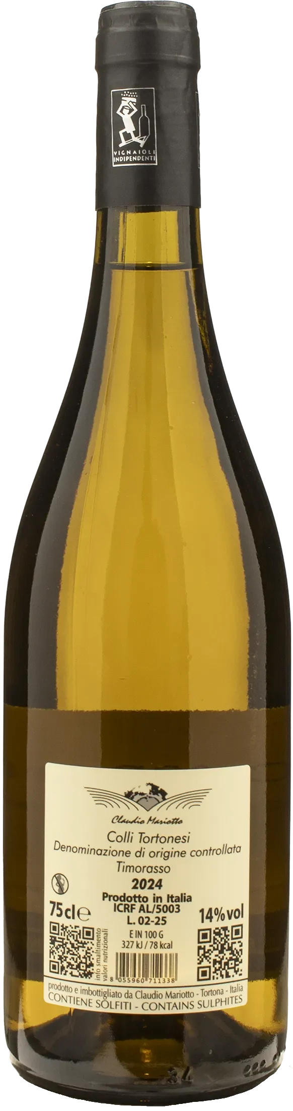 Claudio Mariotto Colli Tortonesi Timorasso Bricco San Michele 2024