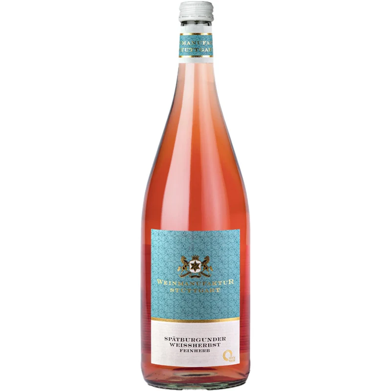Weinmanufaktur Stuttgart Spätburgunder Weißherbst QbA feinherb 12x 1 Liter (MEHRWEG)