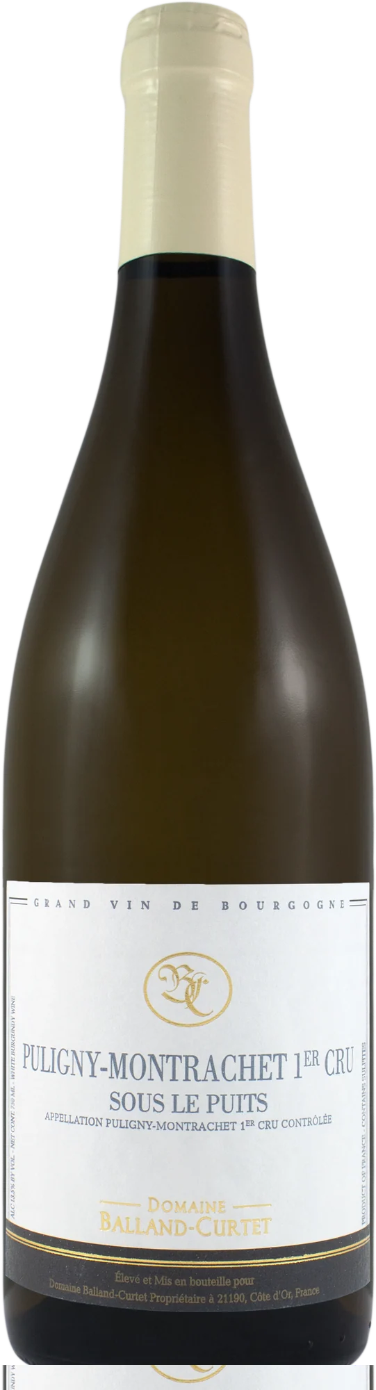 2020 Domaine Balland-Curtet Puligny Montrachet Sous Le Puits 1er Cru