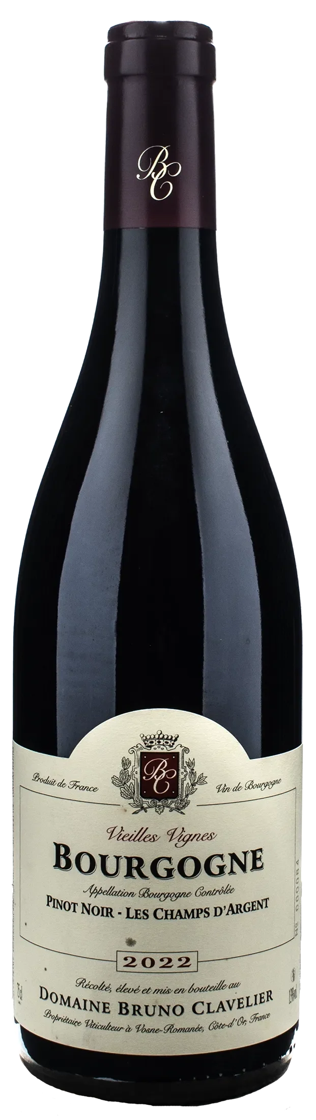 Bruno Clavelier Bourgogne Pinot Noir Les Champs d'Argent 2022