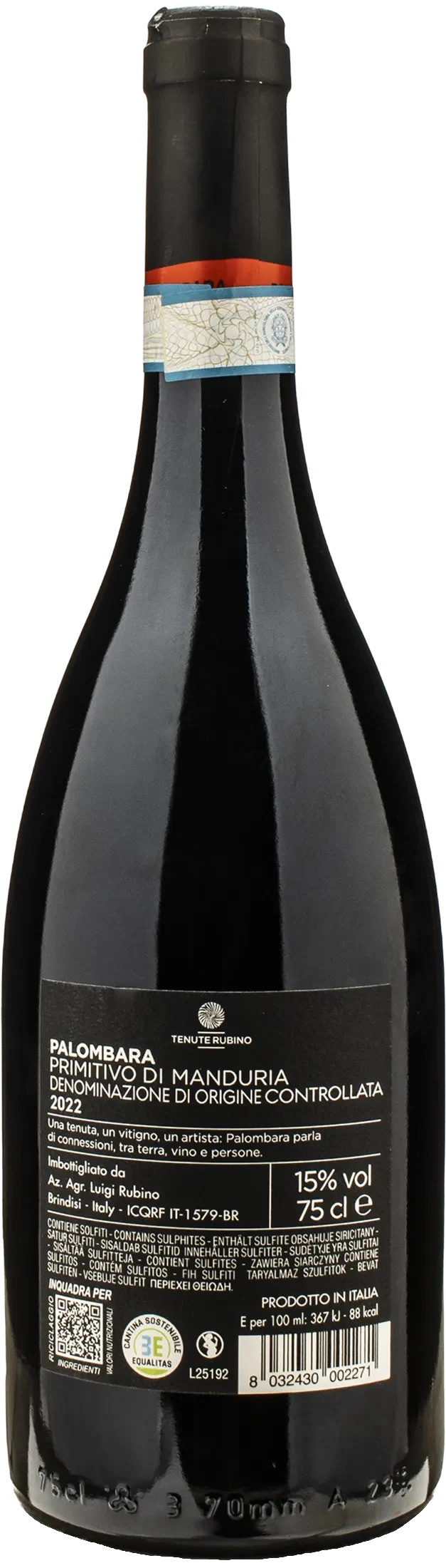 Tenute Rubino Primitivo di Manduria Palombara 2022