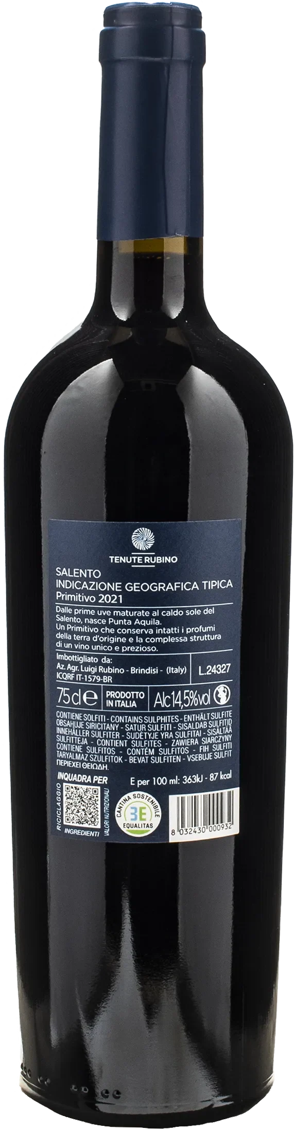 Tenute Rubino Primitivo Punta Aquila 2021