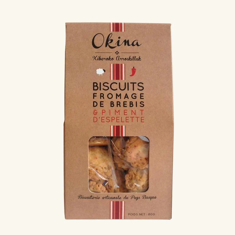 OKINA - Biscuits fromage de brebis & piment d'Espelette - 80g