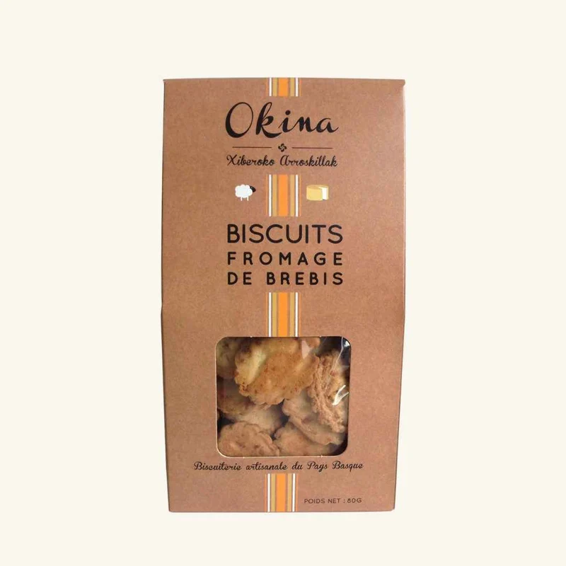 OKINA - Biscuit Fromage de brebis AOP Ossau-Iraty - Salzgebäck mit Schafskäse - 80g