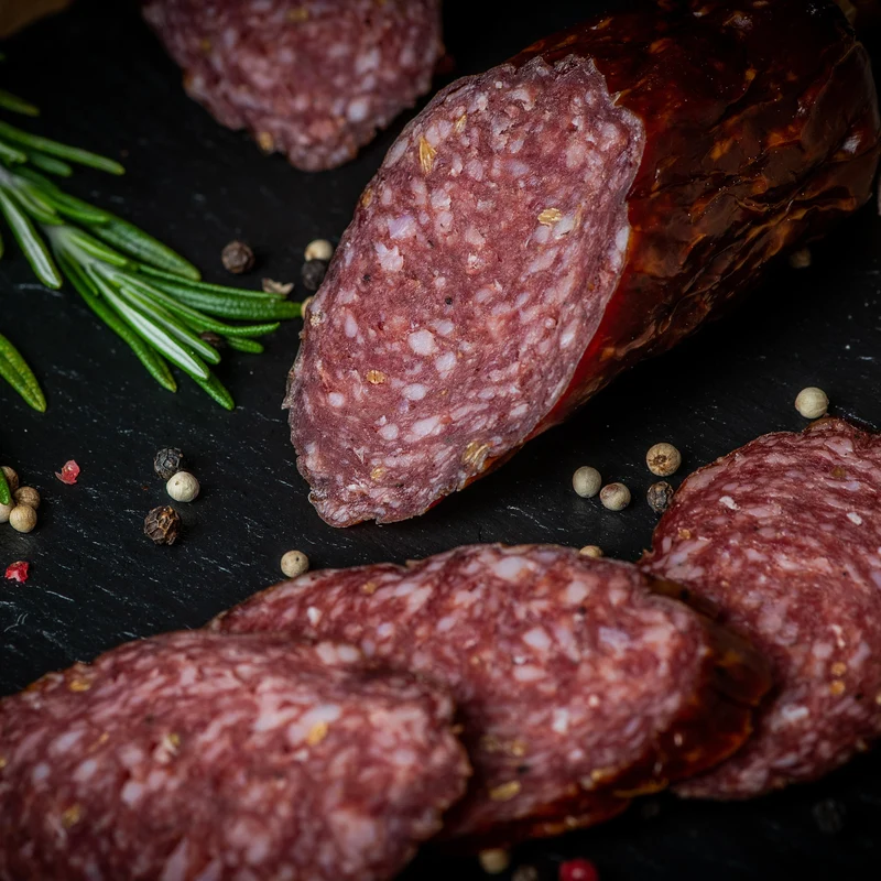 Fenchel Rehsalami Schweinespeck von Purely Green- VAKUUMIERT - ca. 330 g am Stück