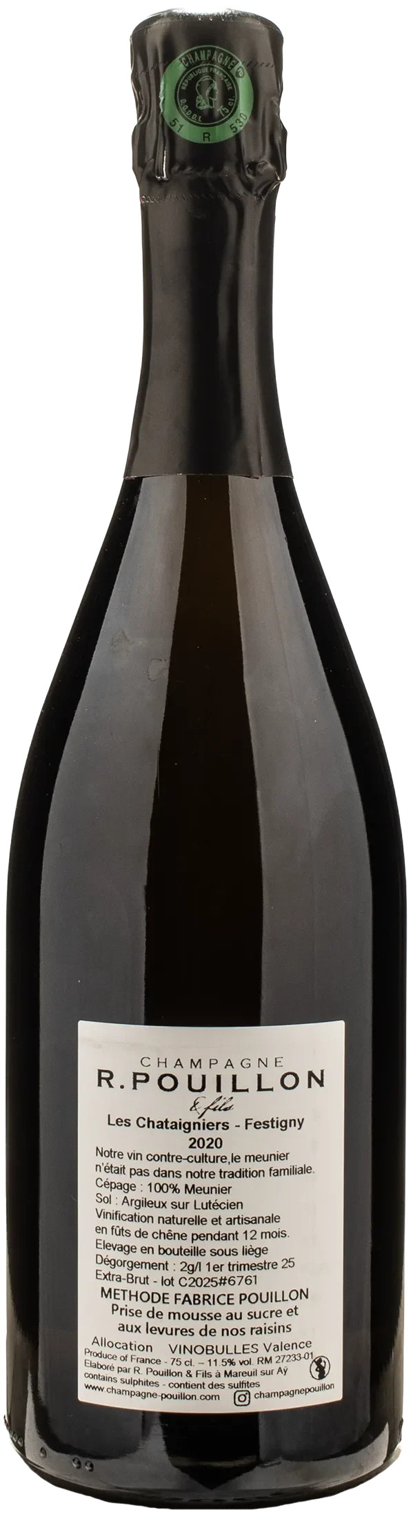 R. Pouillon Champagne Extra Brut Les Chataigniers 2020