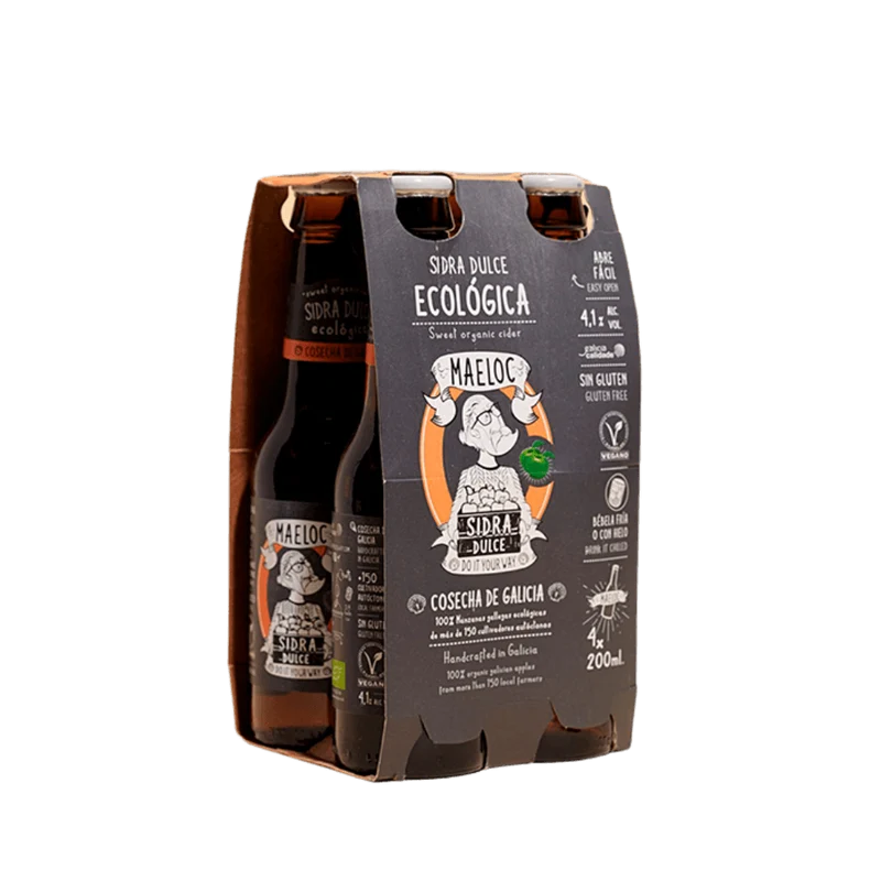 Ökologische Apfelwein Cider aus Galicien 4 x 33cl - Maeloc Dulce