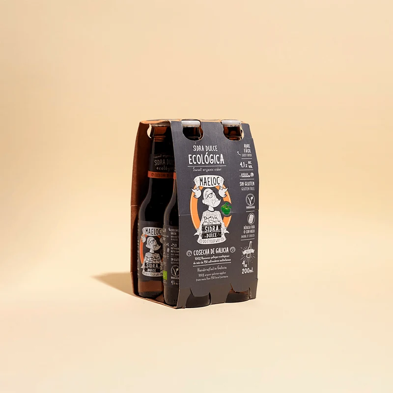 Ökologische Apfelwein Cider aus Galicien 4 x 33cl - Maeloc Dulce