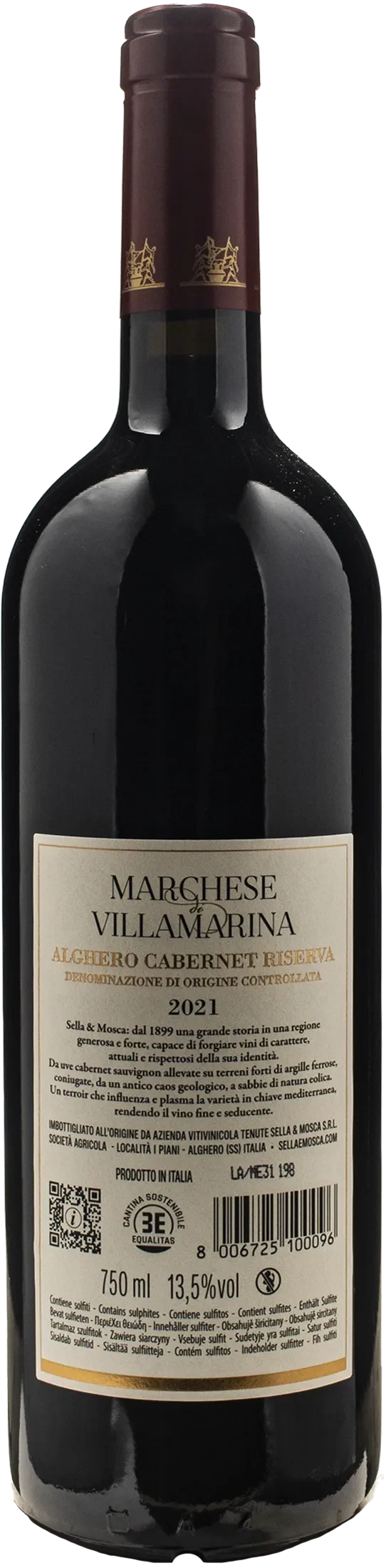Sella & Mosca Alghero Cabernet Marchese di Villamarina Riserva 2021