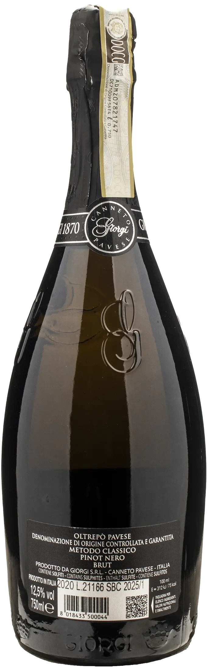 Giorgi Oltrepo Pavese Gran Cuvee Storica 1870 Metodo Classico Pinot Nero Brut 2020