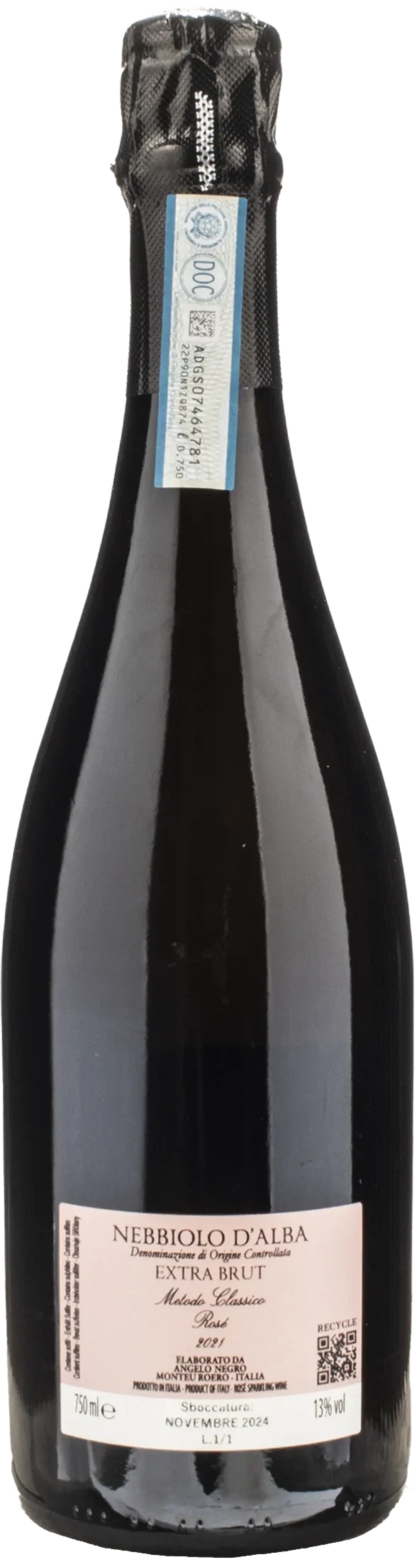 Angelo Negro Maria Elisa Rosè Metodo Classico Nebbiolo d'Alba Extra Brut 2021