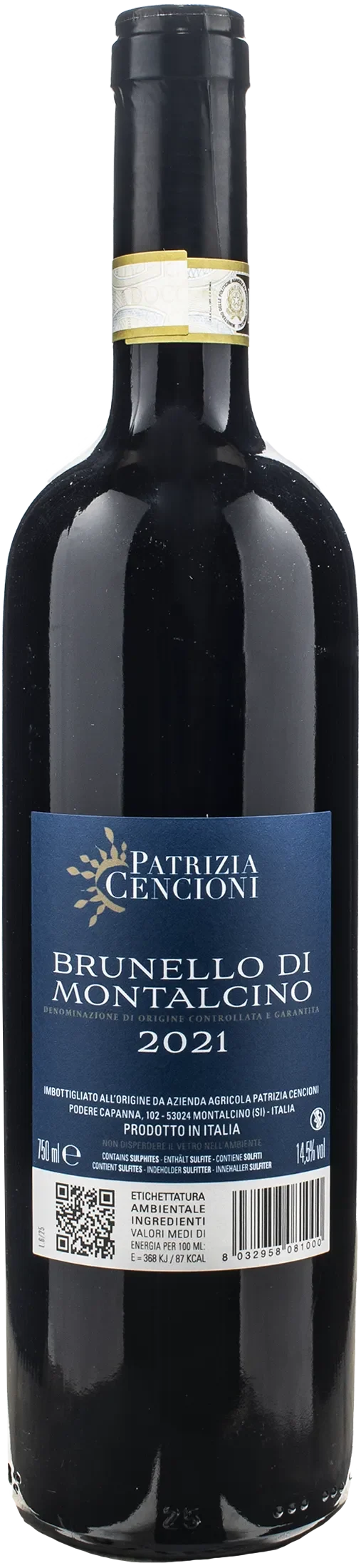 Patrizia Cencioni Brunello di Montalcino 2021