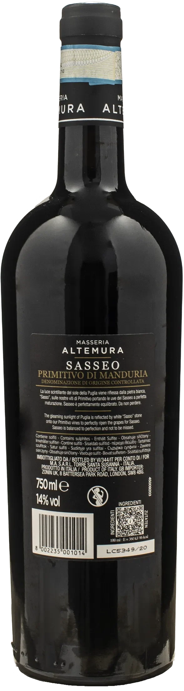 Masseria Altemura Primitivo di Manduria Sasseo 2023