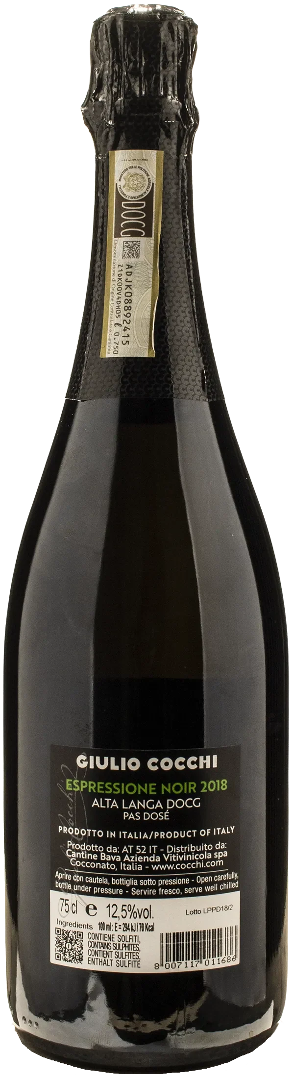 Cocchi Alta Langa Espressione Noir Pas Dose 2018