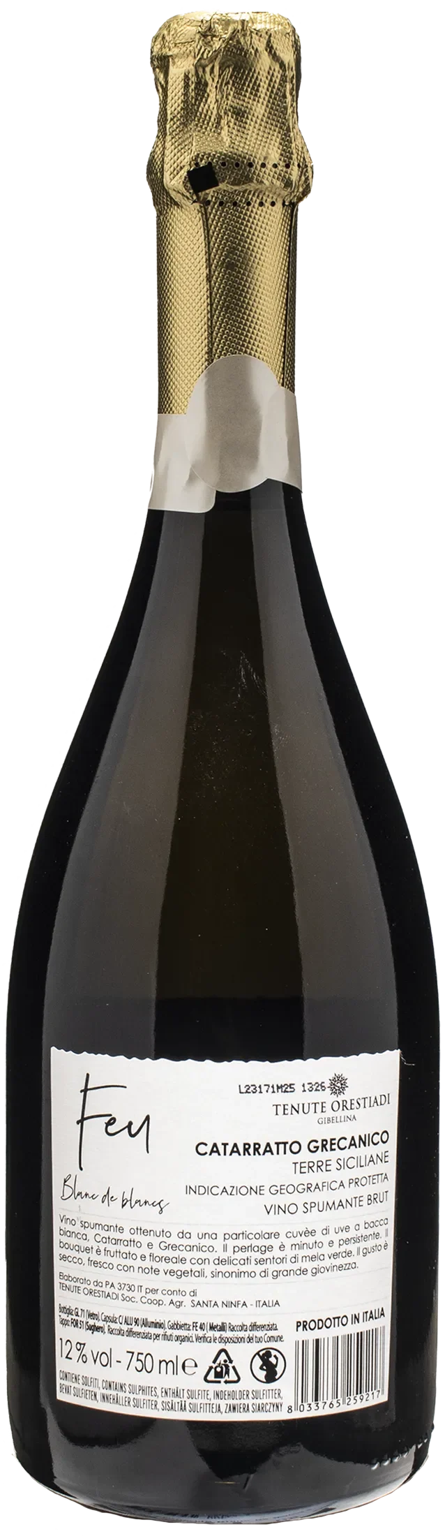 Tenute Orestiadi Feu Spumante Blanc de Blancs Brut