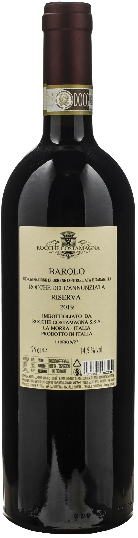 Rocche Costamagna Barolo Rocche dell'Annunziata Bricco Francesco Riserva 2019