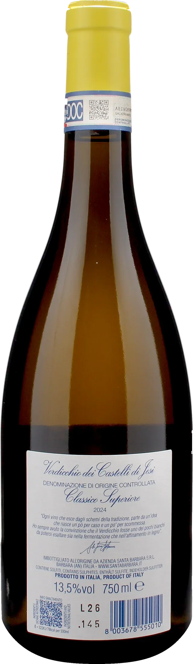 Santa Barbara Verdicchio dei Castelli di Jesi Classico Superiore Stefano Antonucci 2024