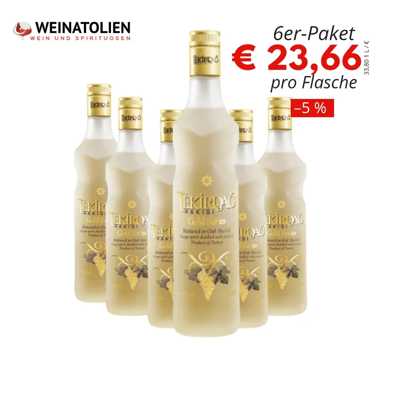 Tekirdağ Rakısı Gold Series – 6er-Sparpaket