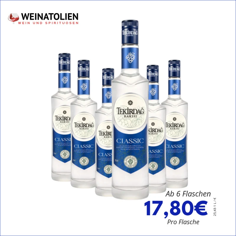 Tekirdağ Rakısı Mavi Seri – 6er Sparpaket