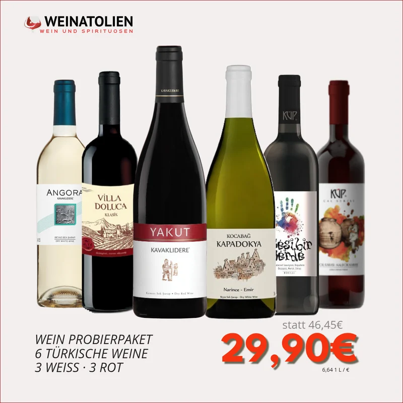 Wein Probierpaket – 6 türkische Weine zum Probieren