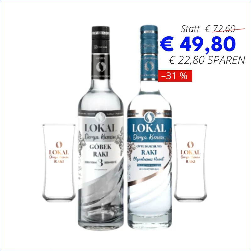 Lokal Rakı Kennenlern Set + 2 Gläser gratis