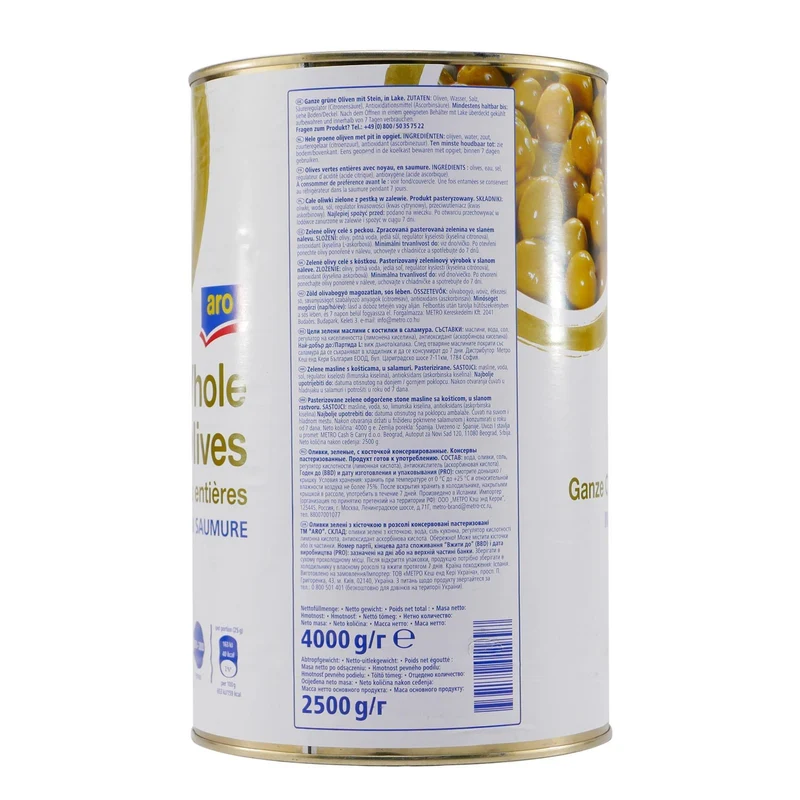 aro Whole Grüne Oliven Ganz 4,0KG