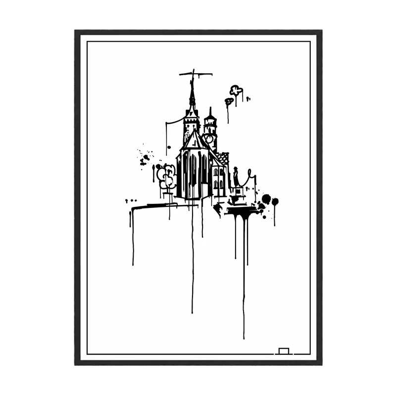 Stiftskirche Stuttgart Kunstdruck