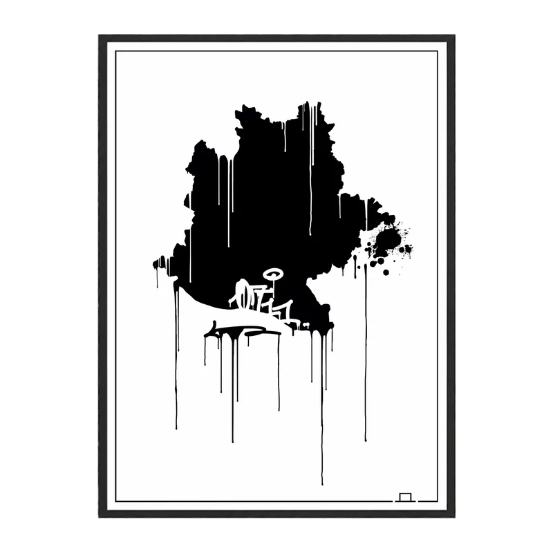 0711 Landkarte Kunstdruck Stuttgart