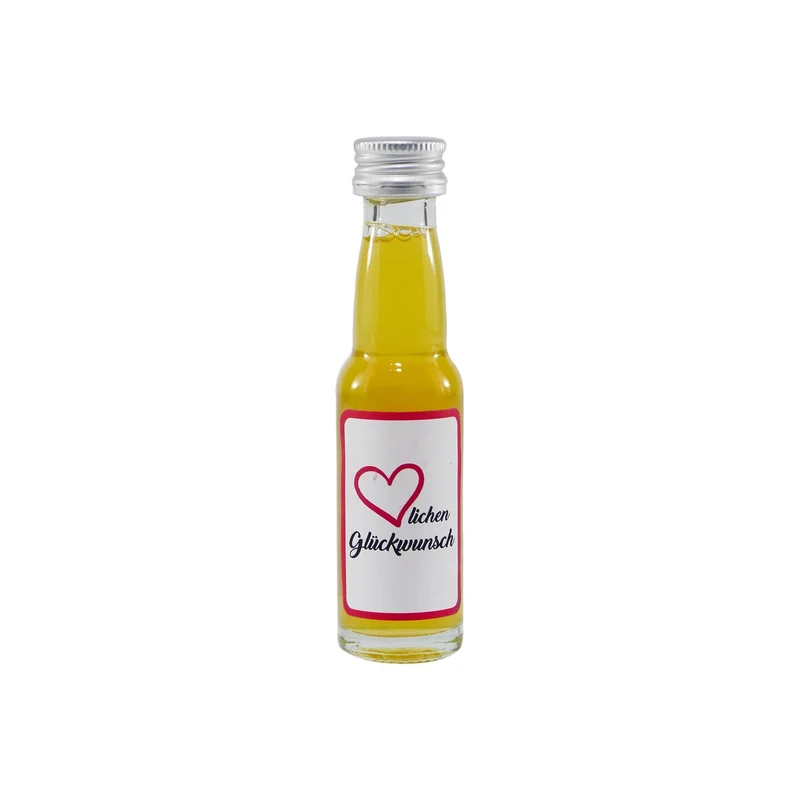 Spaßflasche Maracuja-Likör "Herzlichen Glückwunsch Eckig" (12 x 0,02L)