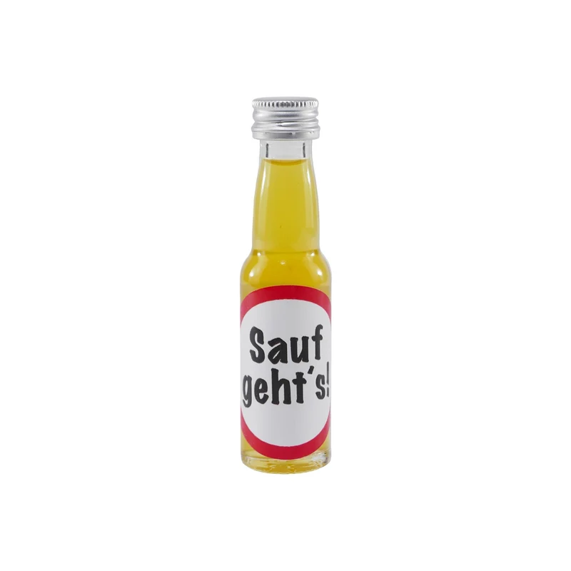 Spaßflasche Maracuja-Likör "Sauf geht´s!" (12 x 0,02L)