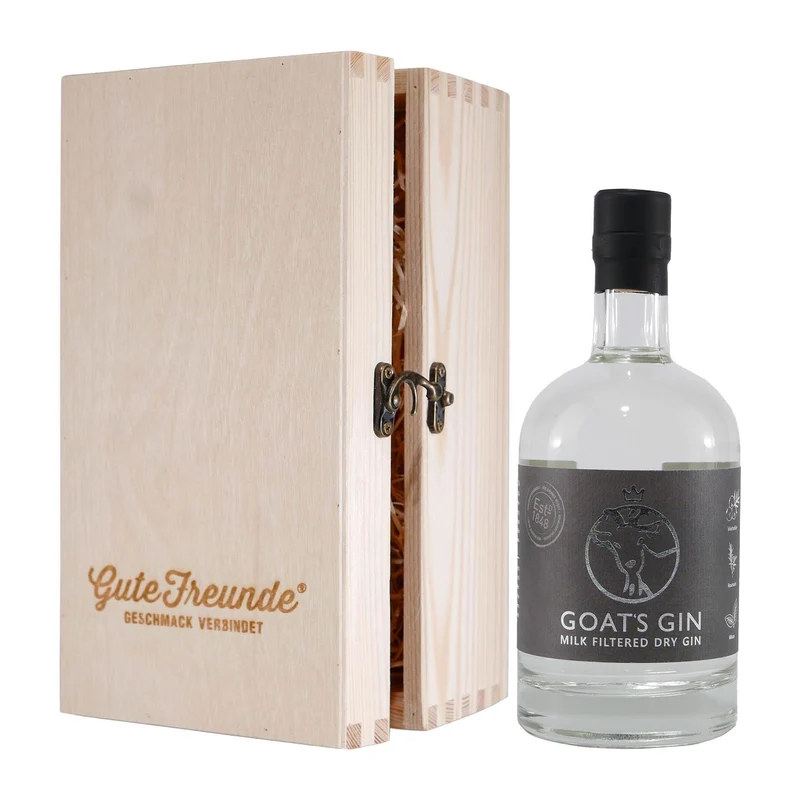 Birkenhof Goat´s Dry Gin mit Geschenk-Holzkiste